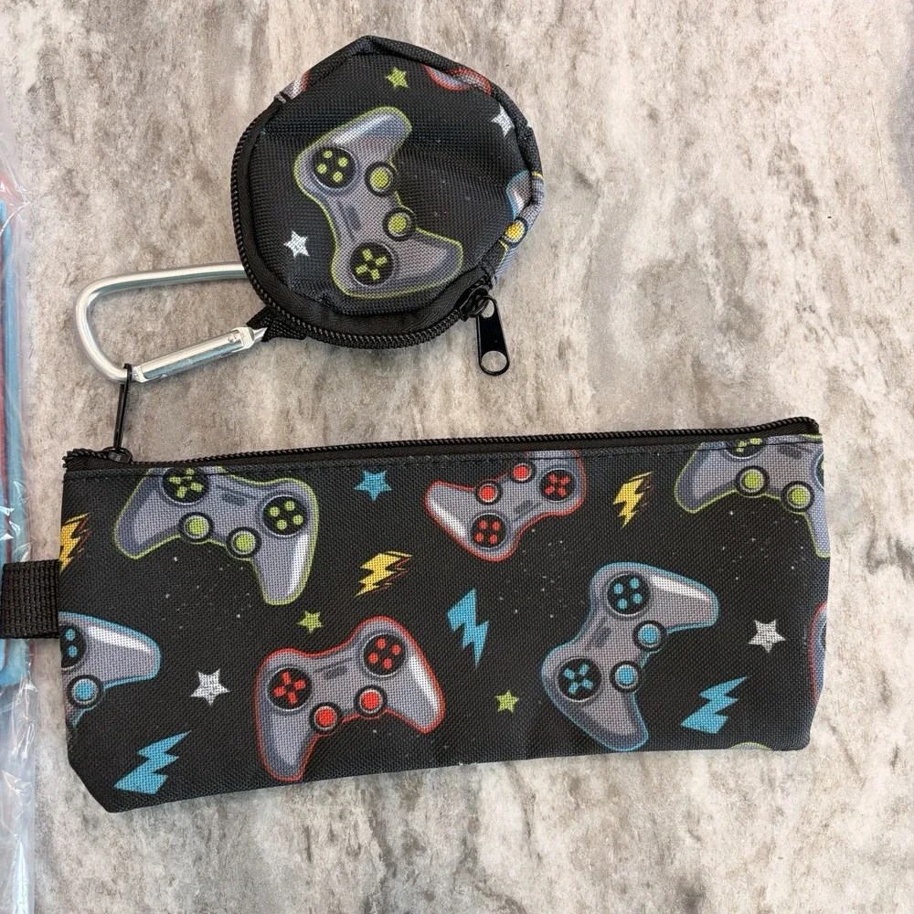 Gaming Pillow Case , Controller Coin Pouch & Pencil Case Bundle Gamer Gift Lot